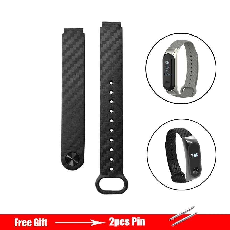 Ремешок из углеродного волокна для Mi Band 4 удлиненный браслет Xiaomi 2 замена браслета