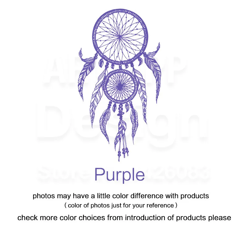 Purple Искусство дизайн домашний Декор виниловые Ловец снов настенные наклейки дешевые украшения дома красочные Религиозные наклейки в семейных комнатах - Цвет: Purple