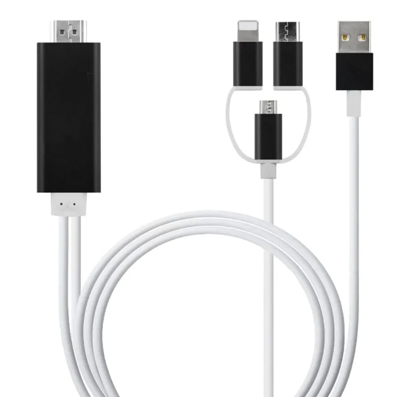 New USB to HDMI Mirror Cast Cable with Audio MHL for Apple iPhone iPad Android Phone to LED TV Micro USB Type C to HDMI