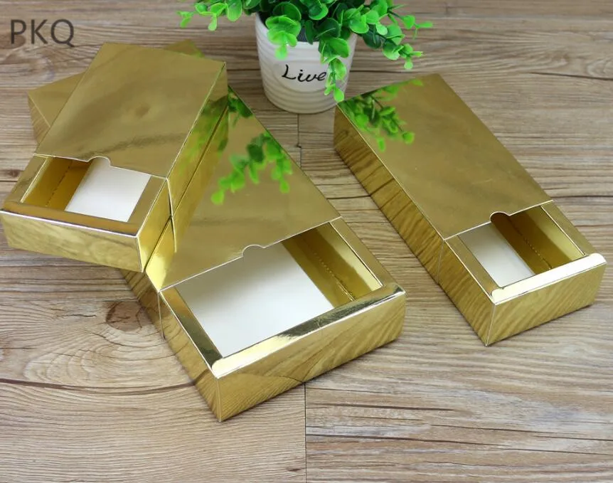 10pcs High Quality Golden Paper Box for Packing Small Craft Gift Large Cardboard Carton Party Favor Present Boxes | Дом и сад