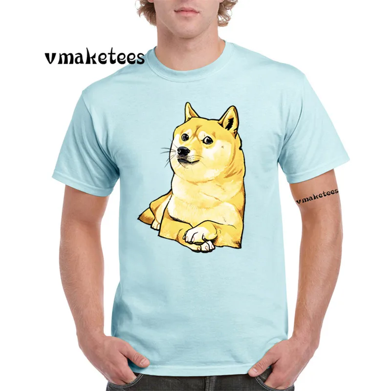 Мужская футболка с принтом Thug Doge Deus God Dog shaba Inu круглым вырезом в стиле Харадзюку