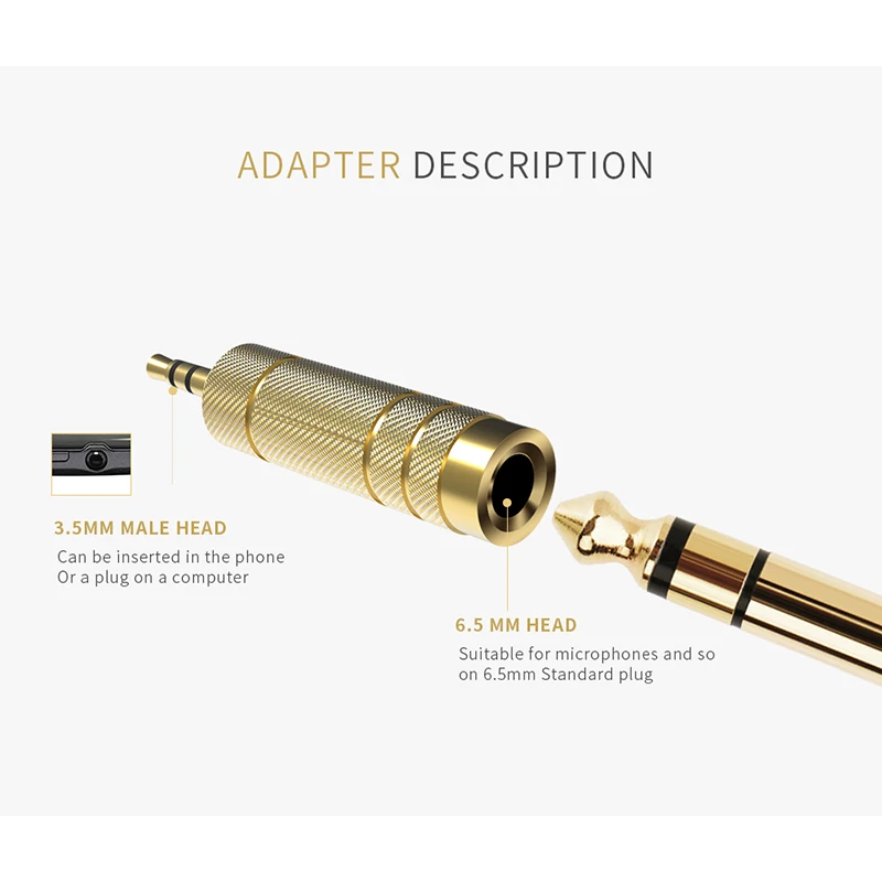 AiSMei 3.5mm Male to 6.5 mm Female Adapter 3.5 plug 6.35 Jack Stereo Speaker Audio converter for Phone PC Notebook |