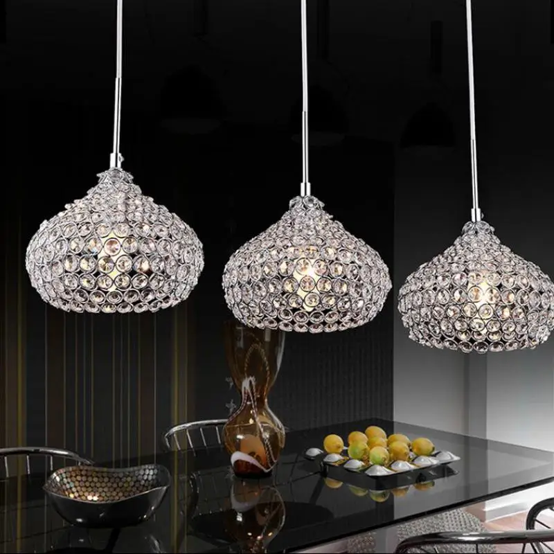 Led Iron Crystal 18cm Simple Modern Restaurant Pendant Lights For Dining Room Pendentes E Lustres Lamp | Освещение
