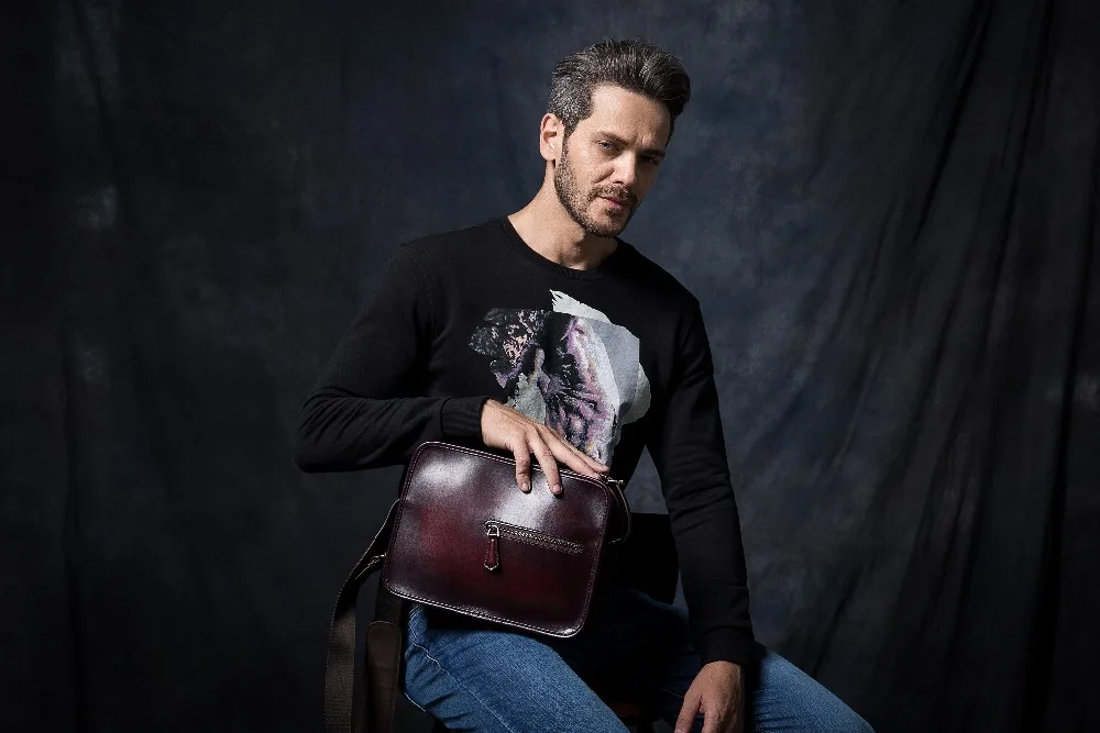 TERSE_New выпуска мужская сумка ручной работы итальянской телячьей кожи Натуральная