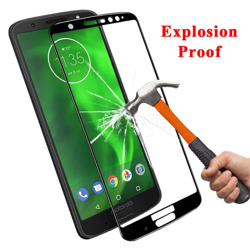 Защитное стекло с полным покрытием для moto g6 g8 g9 e6 plus Защитная пленка экрана motorola
