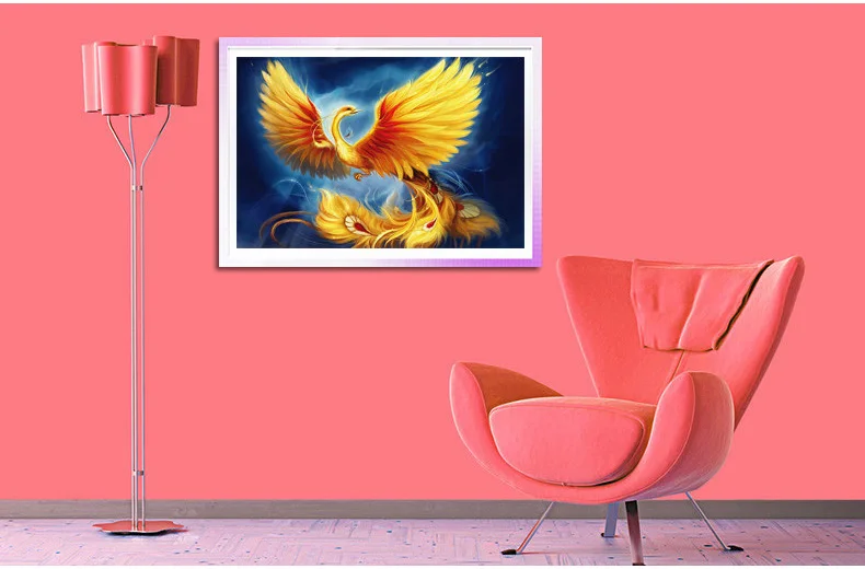 Стразы DIY пластиковые поделки алмазная картина Феникс квадратная Алмазная