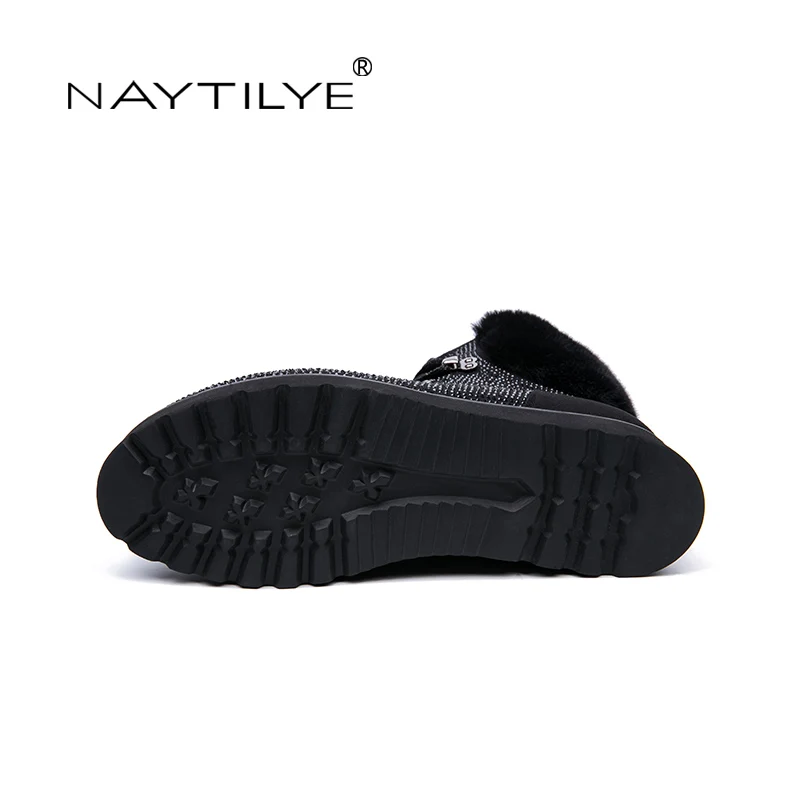NAYTILYT Новый Искусственная кожа женская обувь Теплые ботильоны Женские зимние