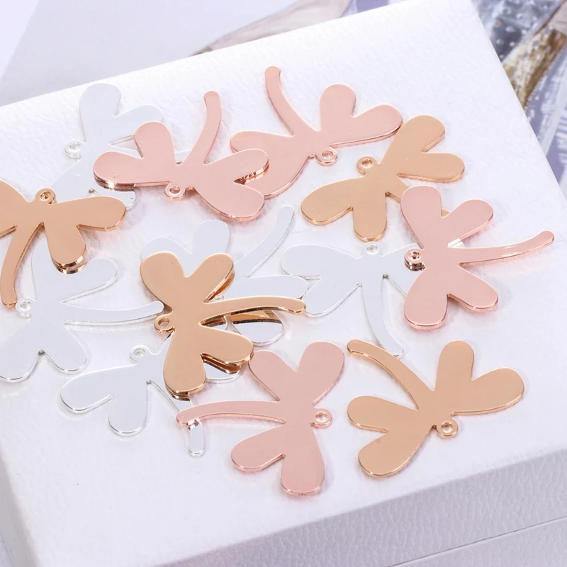 

Exquisite Dragonfly Pendant Copper Silver Rose Gold Plating Charms Handmade Women Necklace Earrings Jewelry Making Accessories