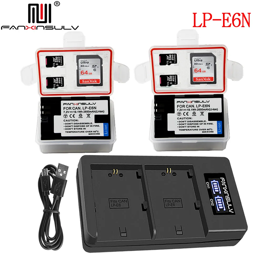 LP-E6N LP-E6 Battery USB Charger for canon eos r 5d mark iv iii ii 60d 6d 7d 70d 80d 5drs DSLRL15 Camera tracked | Электроника