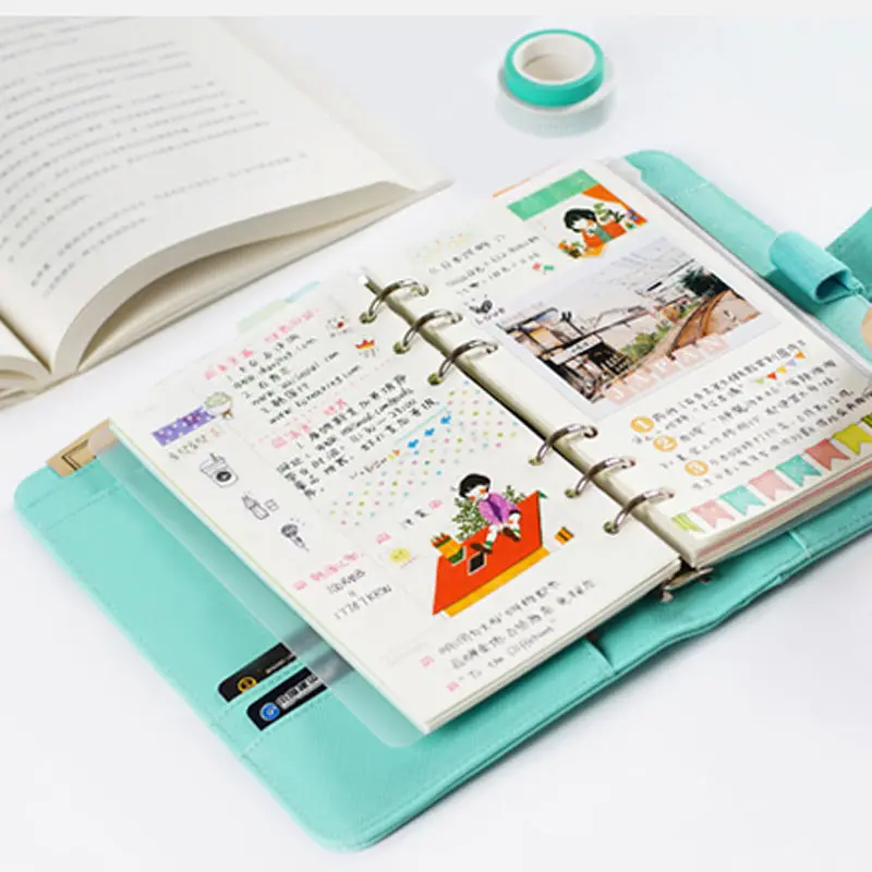 Мятный/розовато красный и коричневый из мягкой кожи для ноутбука 6 отрывными