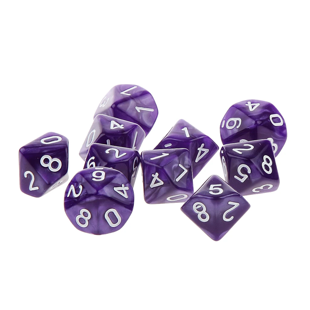20pcs D & кубики для RPG Dungeons и Dragons настольные игры ролевых игр многогранные D6 D10 D12 D20