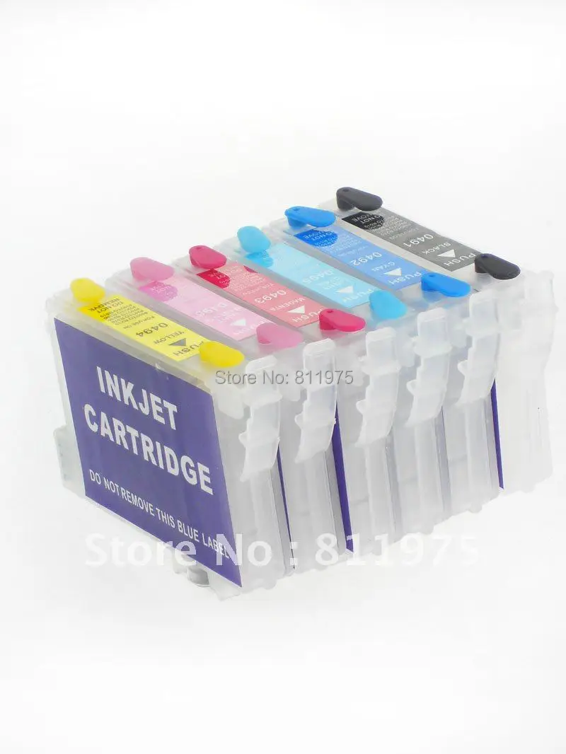 

Free Shipping T0491 T0492 T0493 T0494 T0495 T0496 refillable ink cartridge for epson R210 R230 R310 R350 RX510 RX630 RX650