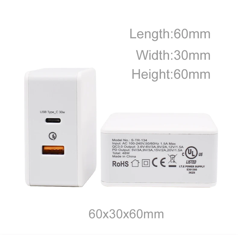 Yojock 48 Вт USB PD зарядное устройство быстрое зарядное устройство Тип C питания быстрая зарядка 3,0 адаптер дорожное настенное зарядное устройство s для iPhone X Xiaomi