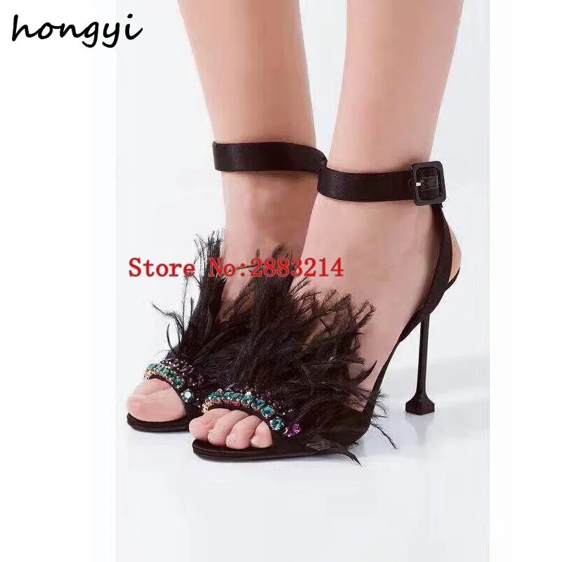 Новинка лета 2017 шикарные женские туфли на высоком каблуке с кристаллами