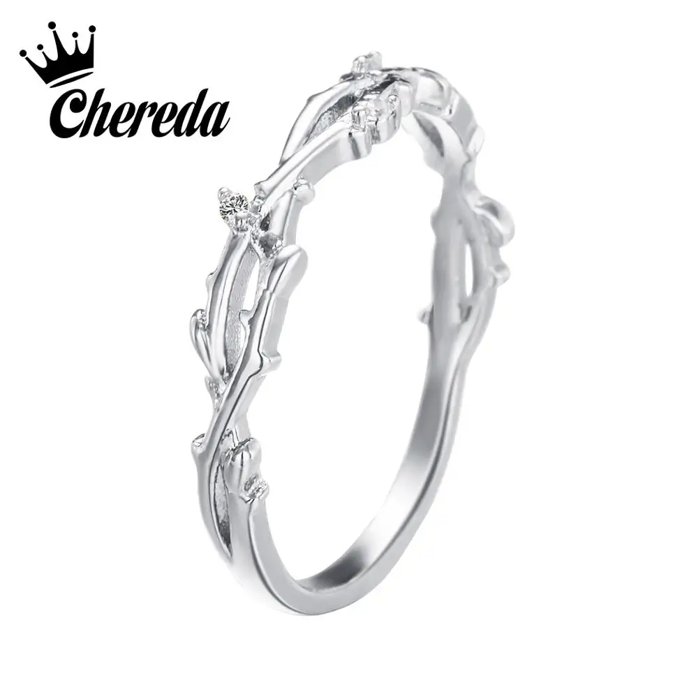 

Chereda Vintage Twig Ring Silver Gold Tree Branches Rings for Women Plant Fashion Jewelry Statement Engagement Ring bague femme