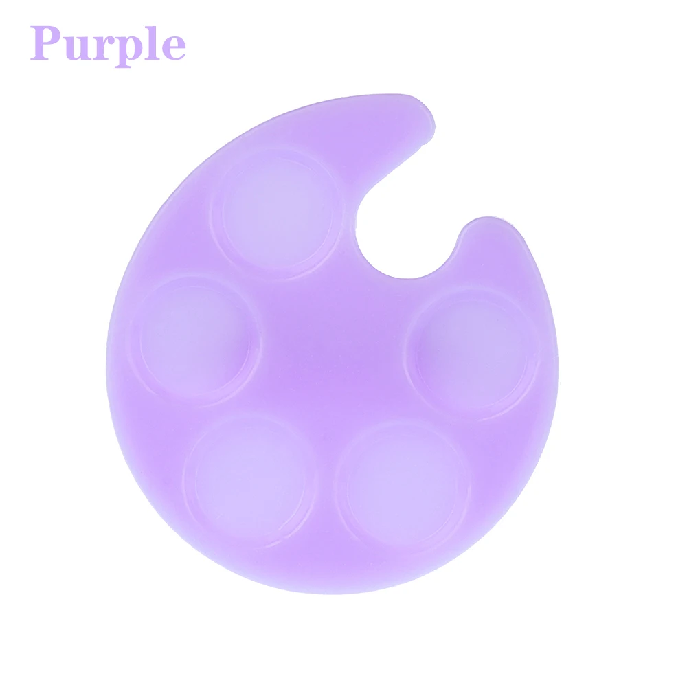 2pcs purple 2 шт. пластиковая палитра для ногтей, мини-Палетка для колец на палец, УФ Гель-лак для смешивания, рисование, пигментный держатель, пластинка, чехол, инструменты для маникюра - Цвет: 2pcs purple
