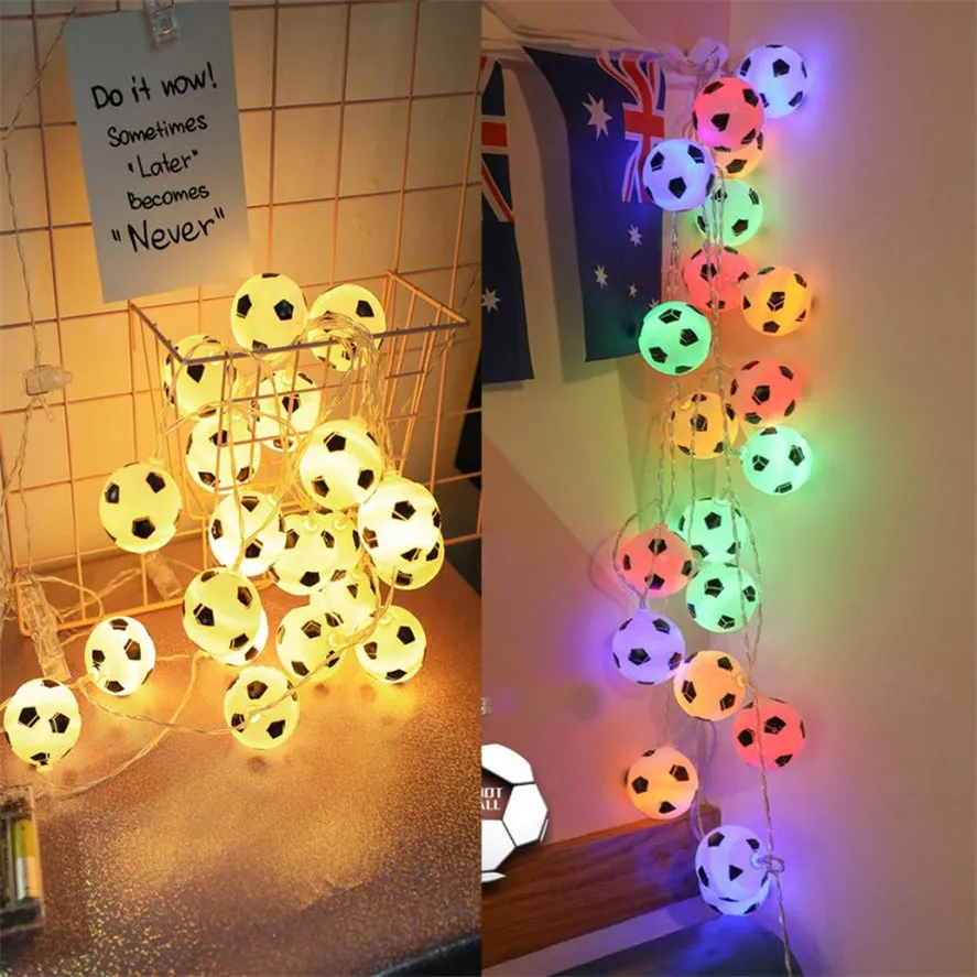 Счастливый дом 1 шт. Творческий Футбол огни с 10LED витые бусины создать атмосферу
