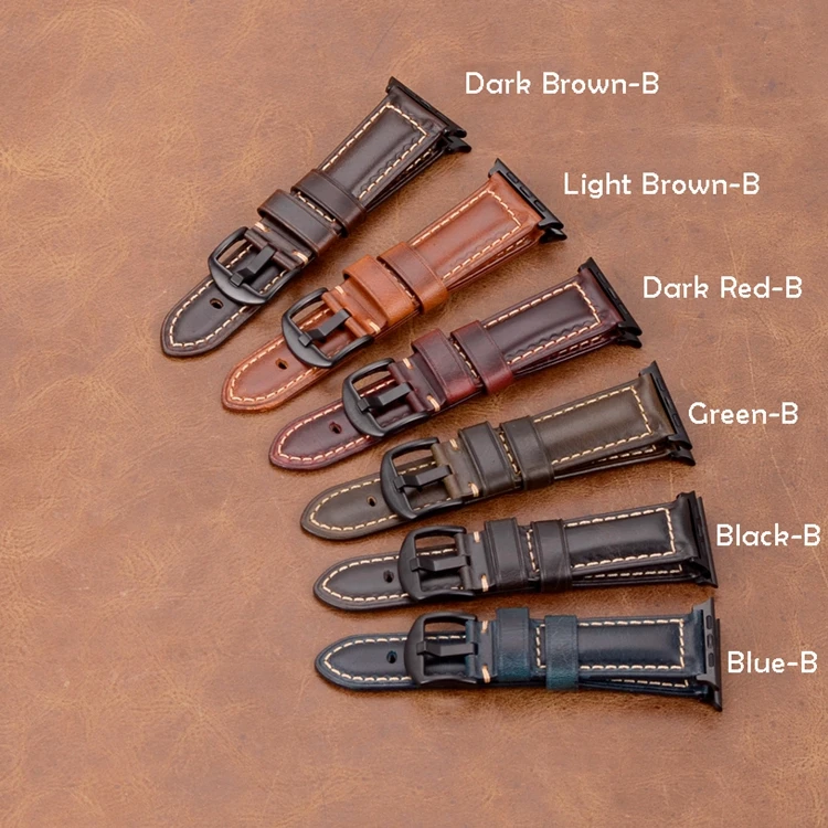 EACHE Oil Wax ремешок из натуральной кожи I Watch кожаный Apple watch Band Series 1& 2& 3