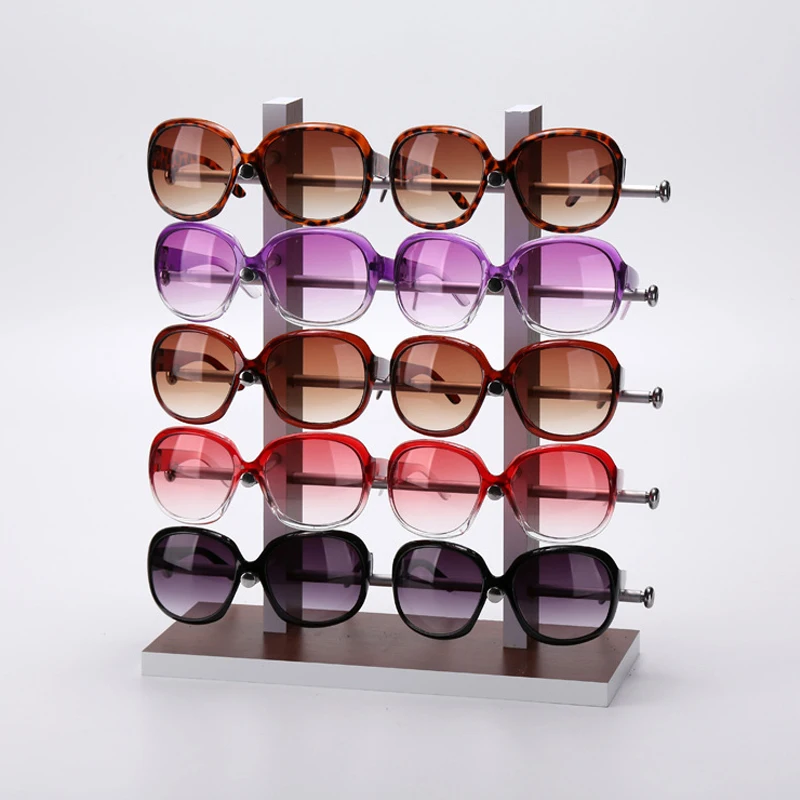 Двойная деревянная витрина для очков 5 цветов держатель дисплея 10 визиток