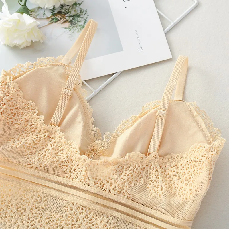 Летний сексуальный кружевной топ труба с накладкой на грудь женский бюстгальтер