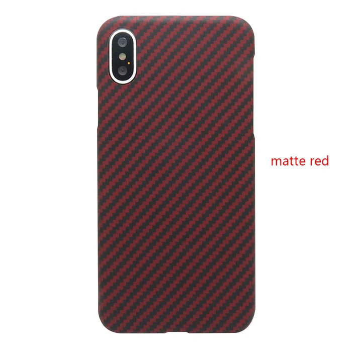 Matte Red Для iPhone XS Max чехол Роскошный тонкий из настоящего углеродного волокна Защитный чехол для телефона для iPhone 7 8 Plus X XR задняя крышка Funda - Цвет: Matte Red