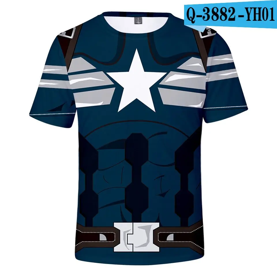 color at picture Супергерой Marvel 3D футболка boysThe Avengers 4 Endgame Quantum Realm Железный Супермен, Мстители, короткая Брендовая детская 3d футболка - Цвет: color at picture