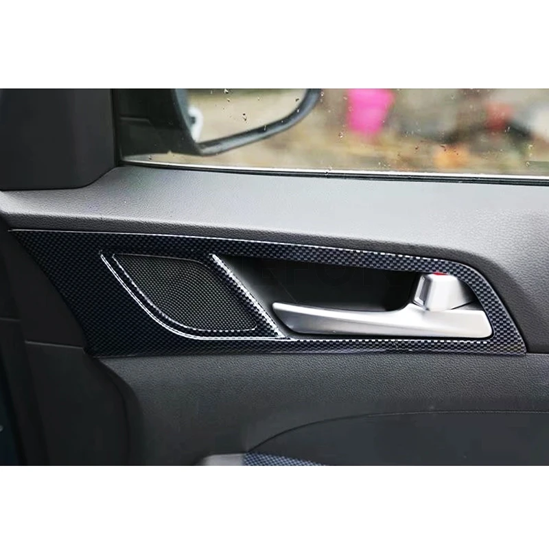 TOMEFON для hyundai Tucson ABS углеродное волокно краска для внутренней двери окна Bottons AC вентиляционное отверстие на выходе рамка отделка Чехлы для интерьера