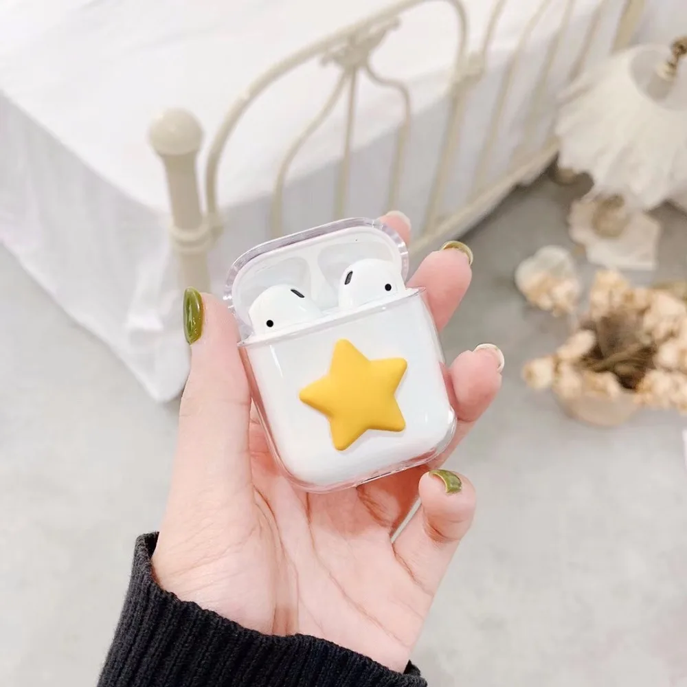 Прозрачный чехол для airpod PC Bluetooth беспроводные наушники AirPods Apple Box star прозрачный