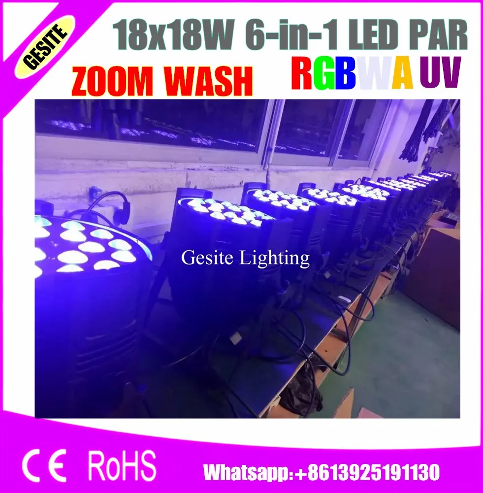 Новый 18x18 Вт RGBWA UV 6 в 1 светодиодный Zoom светильник DMX 7/11 каналы Тайвань Tianxin Leds CE ROHS