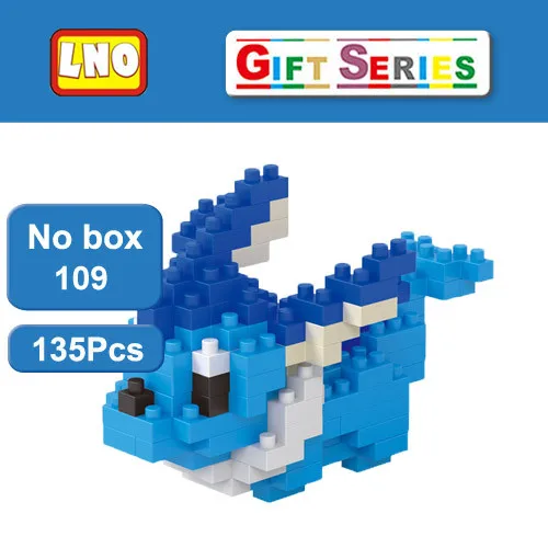 Vaporeon no box LoZ Блоки строительные мяч Пикачу Snorlax, чармандер, Бульбазавр Jigglypuff игрушки; фигурки героев аниме модель японский мультфильм подарок - Цвет: Vaporeon no box