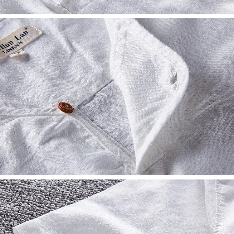 

2016 new design summer style linen Shirts men plus size loose small collar men Casual Shirts short Sleeve brand Slim shirt mens