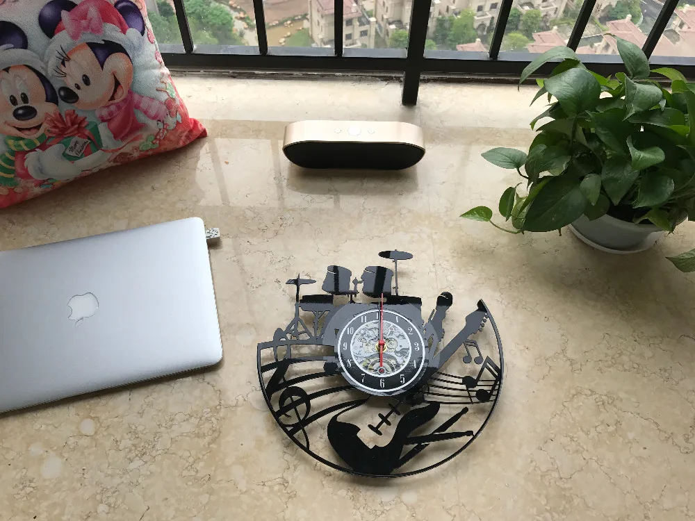 Музыкальные виниловые настенные часы-украсьте свой дом современным