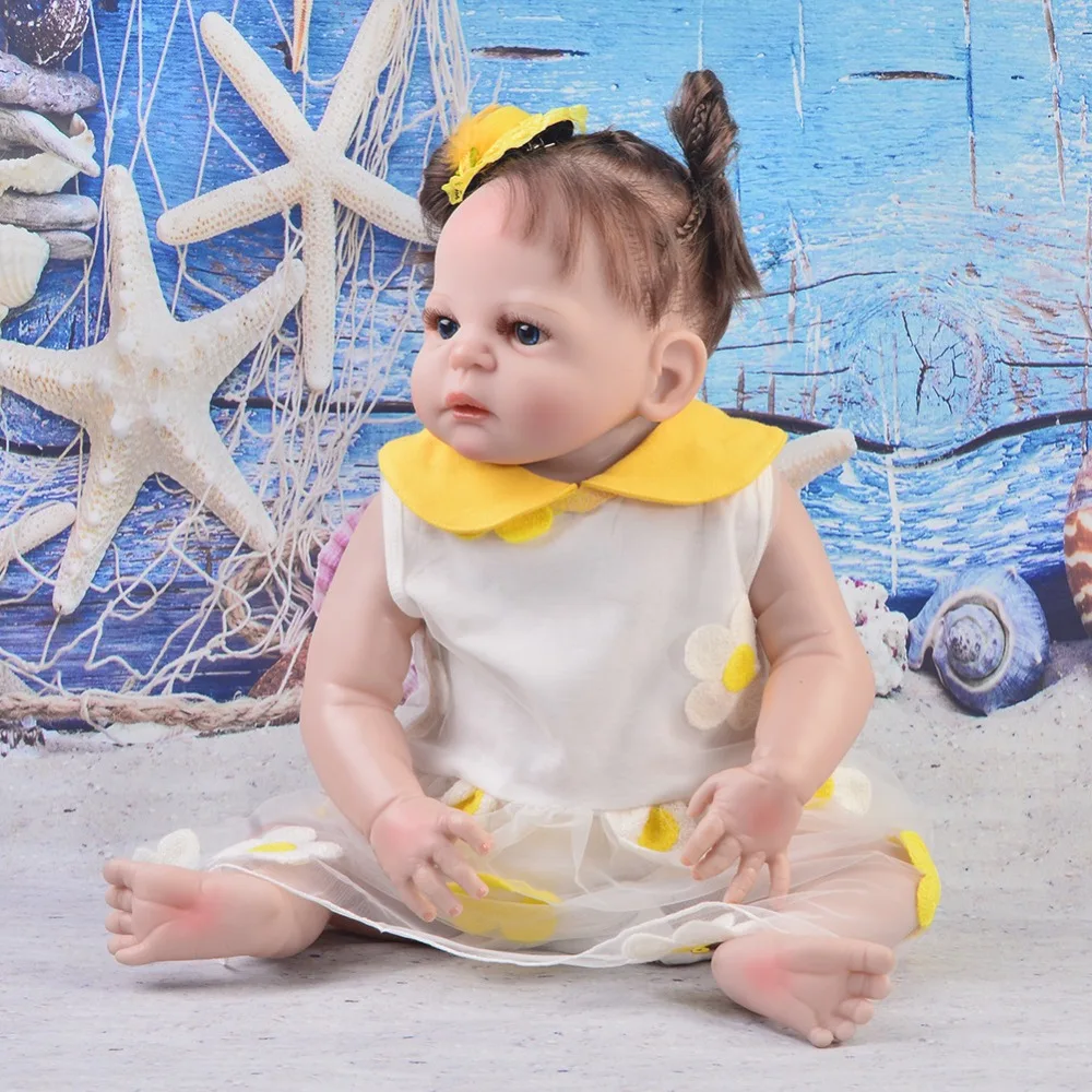 Bebes reborn полный Силиконовый reborn baby girl куклы живые дети подарок на день рождения куклы игрушки можно купать стиль boneca reborn