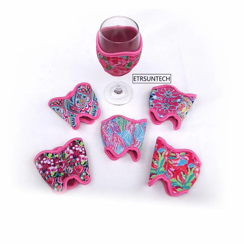 Неопреновый кулер для вина с цветочным принтом 1 шт. чехол держатель бутылки