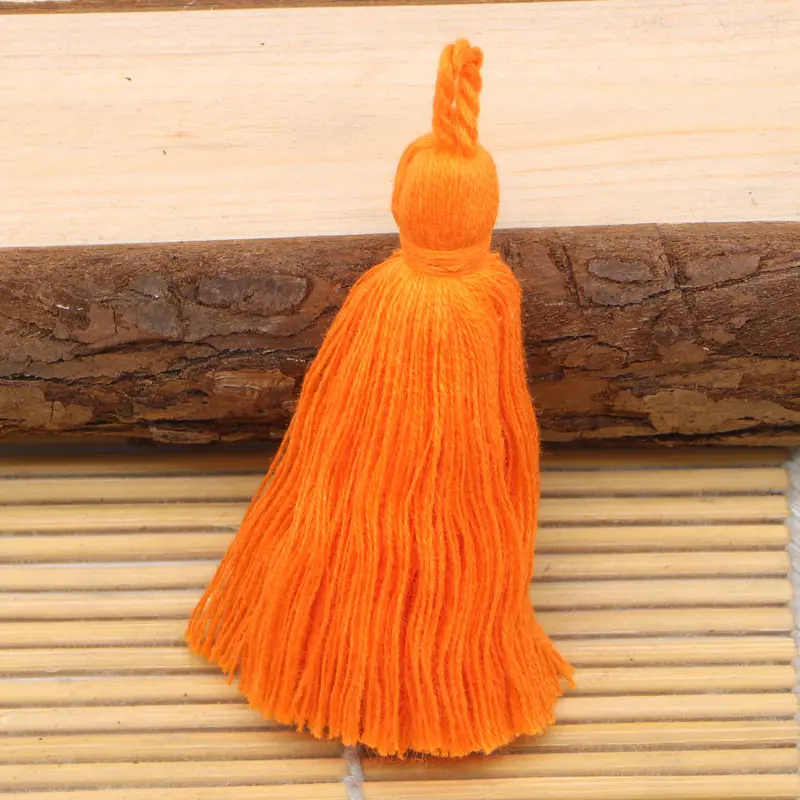 Orange 10 шт чистый хлопок красочные мини кисточки DIY кулон ювелирные изделия занавес одежды декоративные аксессуары цепочки для ключей подвески-украшения для сумок - Цвет: Orange