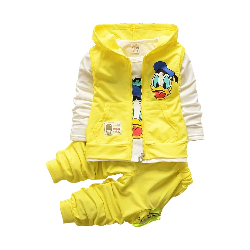 Новинка 2020 детская одежда с мультипликационным принтом утки костюм для
