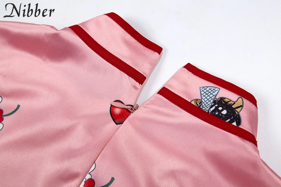 Nibber милое розовое платье Cheongsam, мини-платья для вечеринок women2019summer модные элегантные Клубные вечерние Ночное Платье женское эластичное приталенное платье