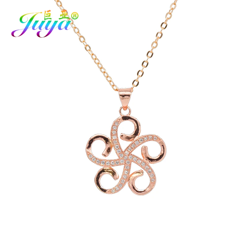 Новое Классическое ожерелье Juya с микрозакрепкой циркониевое кулоном в виде