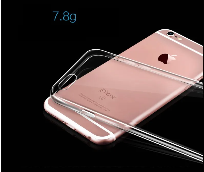Роскошный мягкий прозрачный ТПУ чехол для телефона iPhone 7 силиконовый 360 Защитный 6