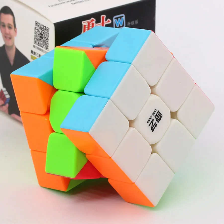 Головоломка, магический куб QiYi Warrior W 3x3x3 3*3*3 333, скоростной кубик, без наклеек, профессиональный, красочный, легко скручивающийся, развивающие, Логические игрушки