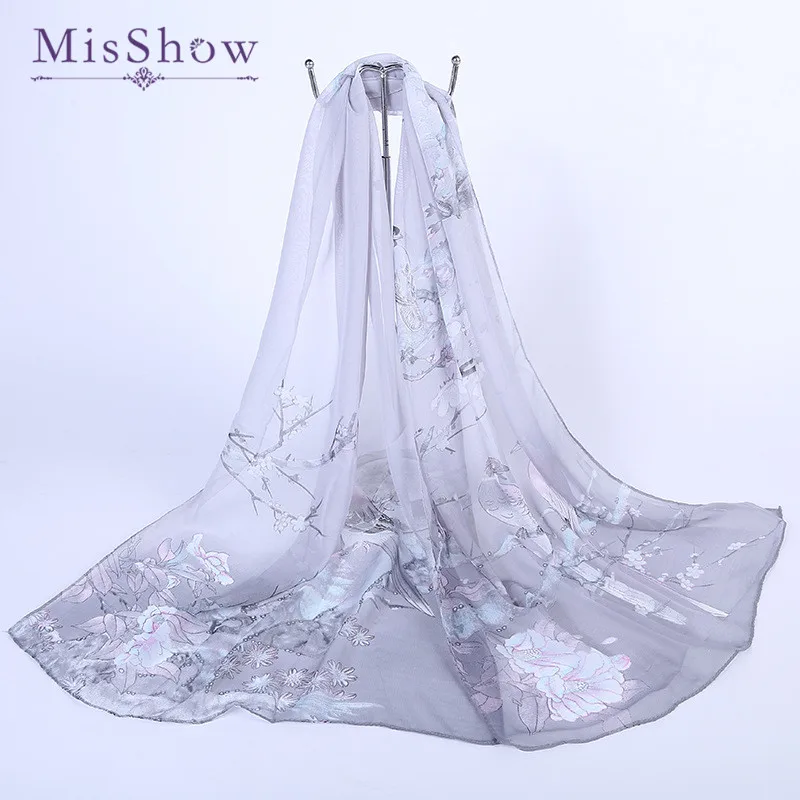 Женская шифоновая Длинная накидка MisShow с цветочным принтом в этническом ретро