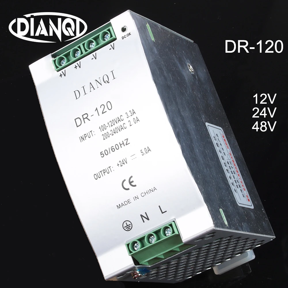 Внешний источник питания для Din рейки Φ 12V 24V 48V ac dc конвертер светодиодной ленты DR