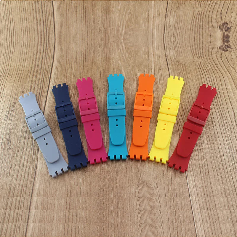 Ремешок силиконовый для мужских и женских часов резиновый браслет Swatch susb401 susb400