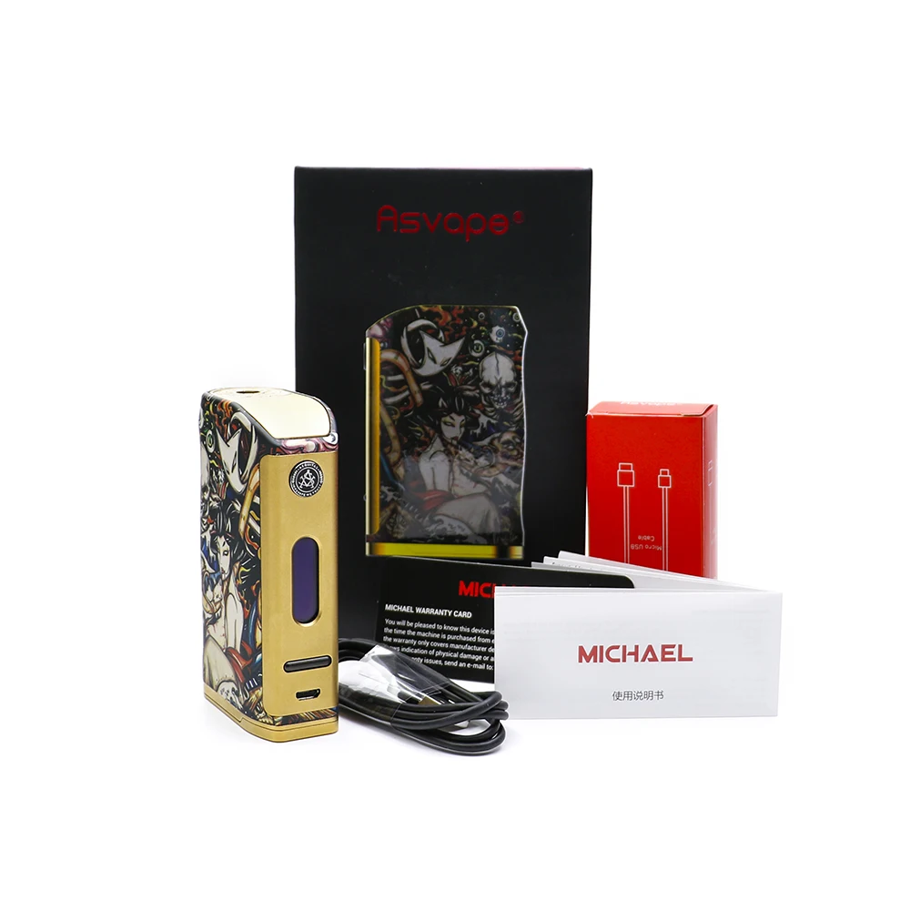 Asvape Майкл VO200 TC мод Devils ночное издание для электронных сигарет танк Питание от батареи 18650