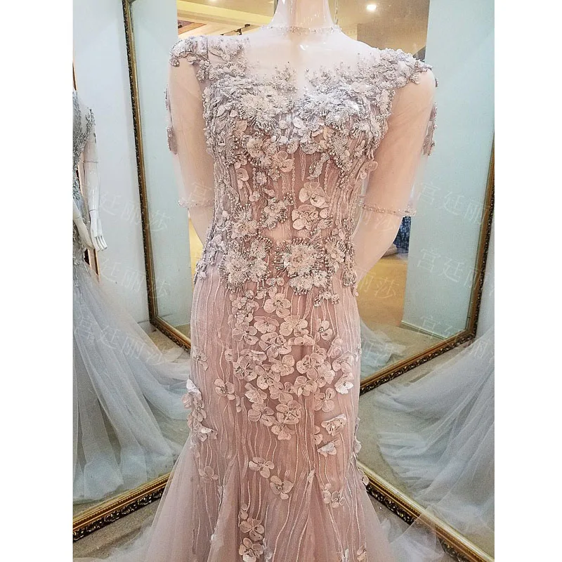 Женское винтажное вечернее платье AOLANES серое длинное платье-Русалка с