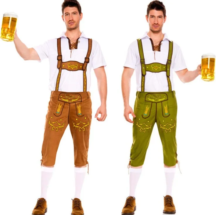 2017 Октоберфест костюм для мужчин Lederhosen баварского Октоберфеста праздничная