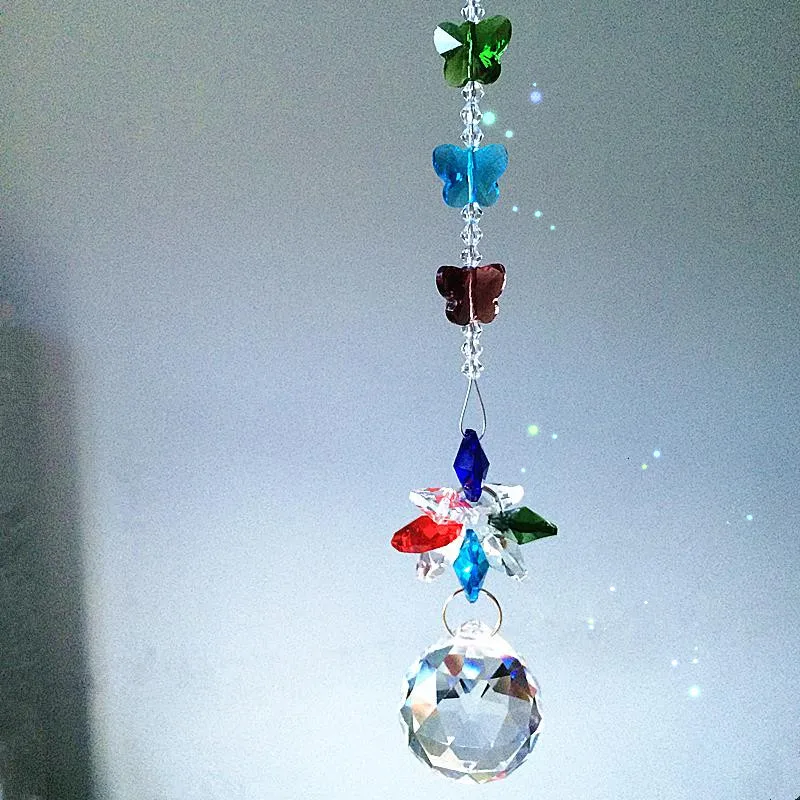

Garland Chakra Spectra 1PCS mixcolors Suncatcher Glass Crystal Pendants for chandelier Parts Feng Shui hanging prism drops