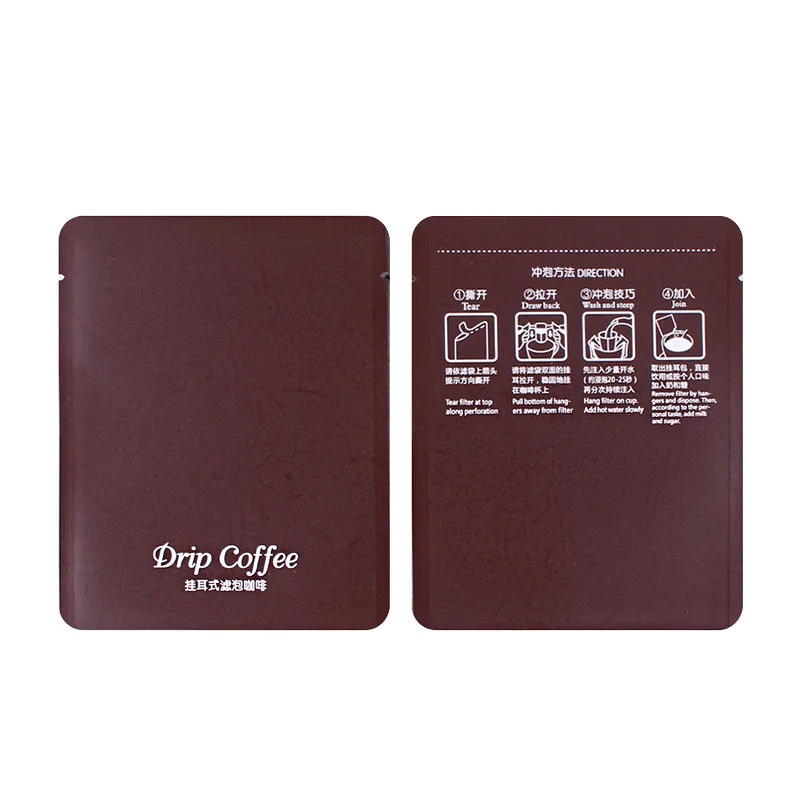 100 шт капельная кофейная упаковочная сумка из алюминиевой фольги накатывающаяся