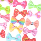 10pcslot Ribbon Hair Clip Colorful Barrettes Hairgrip Headwear Pet Dog Bows Girls Dog Hairpins Hair Accessories