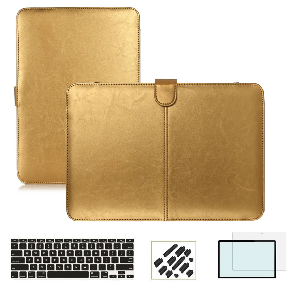 Бизнес Смарт-Чехол ИСКУССТВЕННАЯ кожа Сумка Чехол для Apple Macbook Air Pro Retina 11 12 13 15